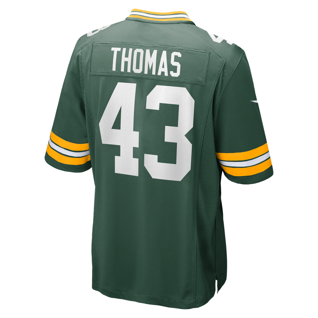 Green Bay Packers Kiondre Thomas Nike Green Game Player Jersey product image 3, provided for visual reference and product