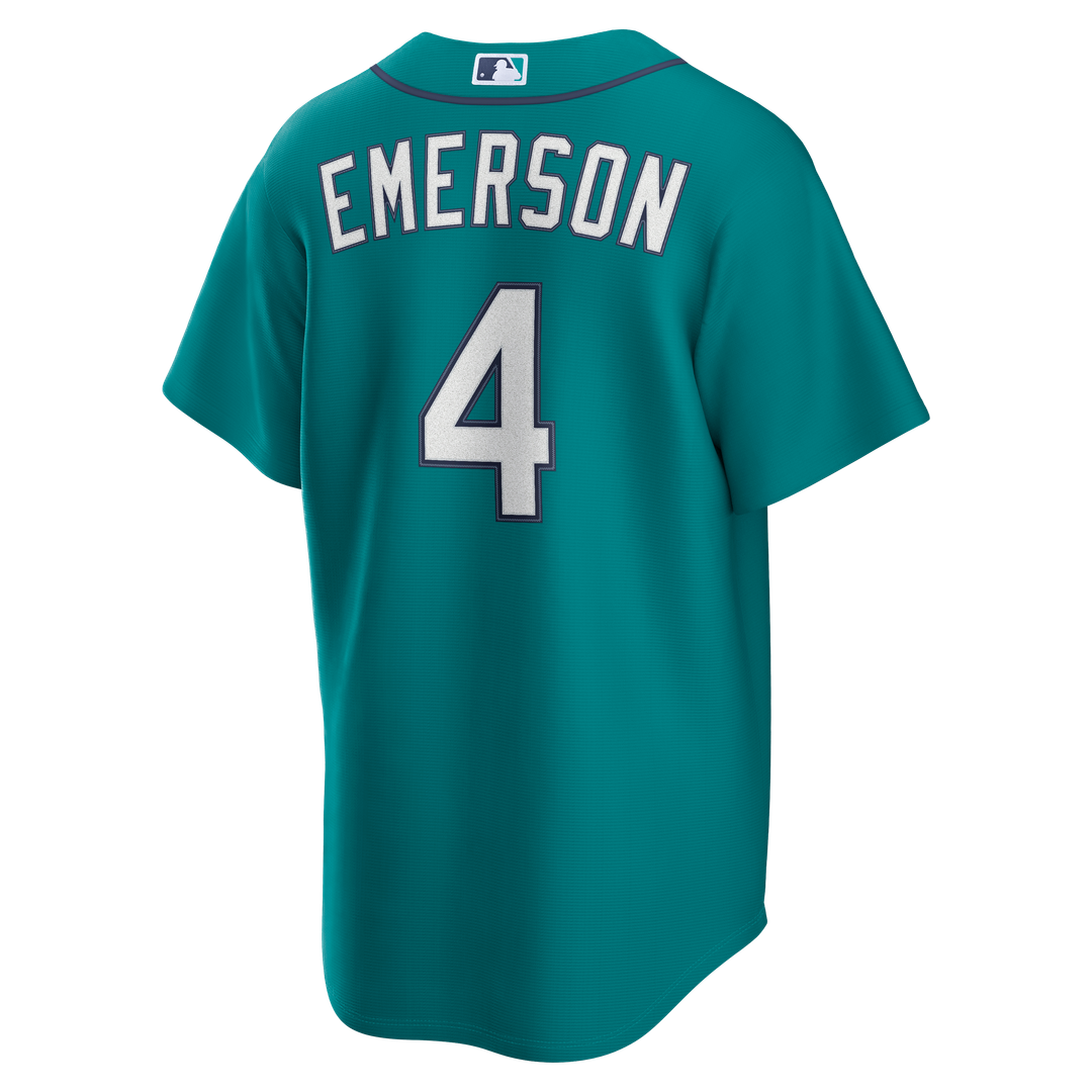 Seattle Mariners Colt Emerson Nike Teal Alternate Replica Jersey product image 3, provided for visual reference and product