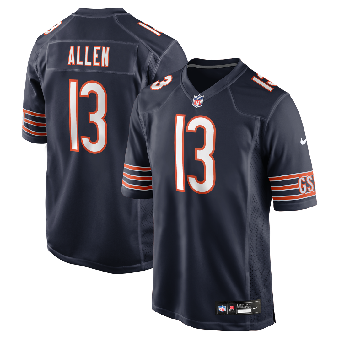 Chicago Bears Keenan Allen Nike Navy Team Game Jersey product image 1, provided for visual reference and product detail