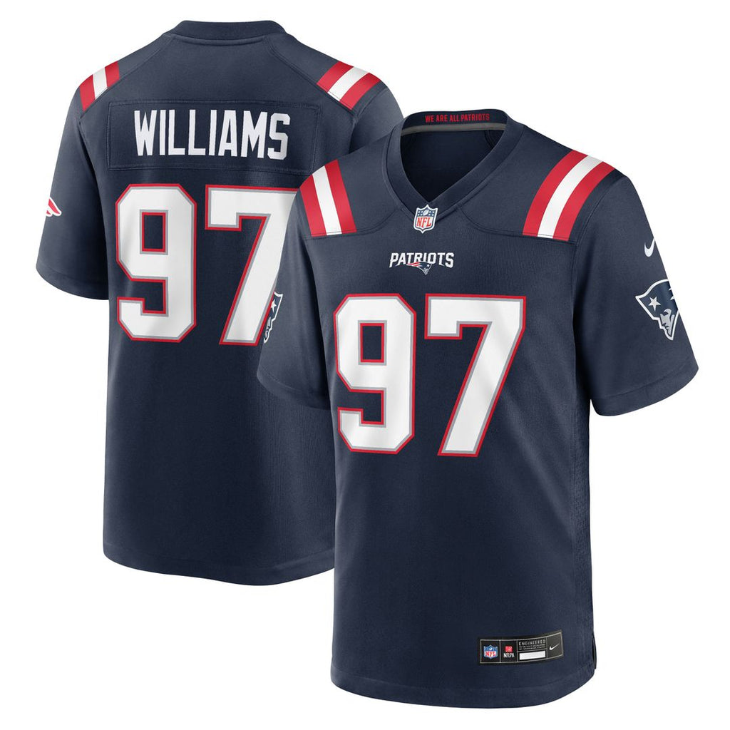 New England Patriots Milton Williams Nike Navy Team Game Jersey product image 1, provided for visual reference and product