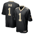 New Orleans Saints Number 1 Dad Nike Black Game Jersey product image 1, provided for visual reference and product detail