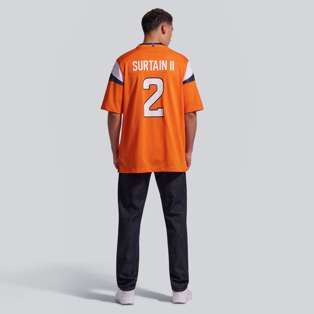 Denver Broncos Patrick Surtain II Nike Orange Team Game Jersey product image 5, provided for visual reference and product