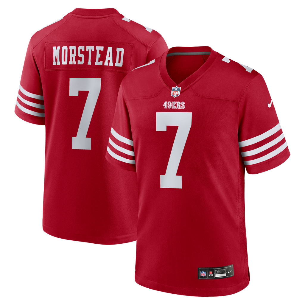 San Francisco 49ers Thomas Morstead Nike Scarlet Team Game Jersey product image 1, provided for visual reference and product