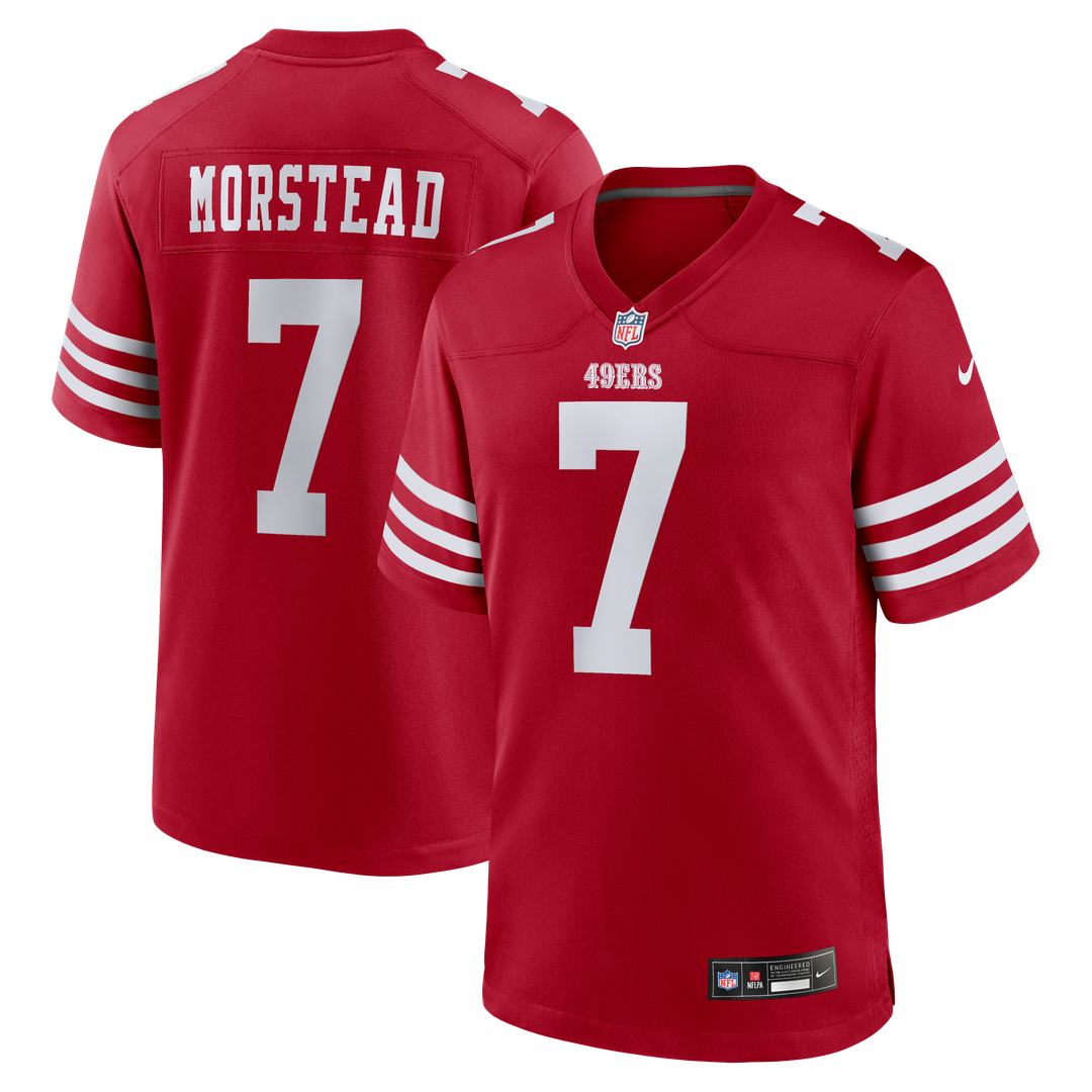 San Francisco 49ers Thomas Morstead Nike Scarlet Team Game Jersey product image 1, provided for visual reference and product