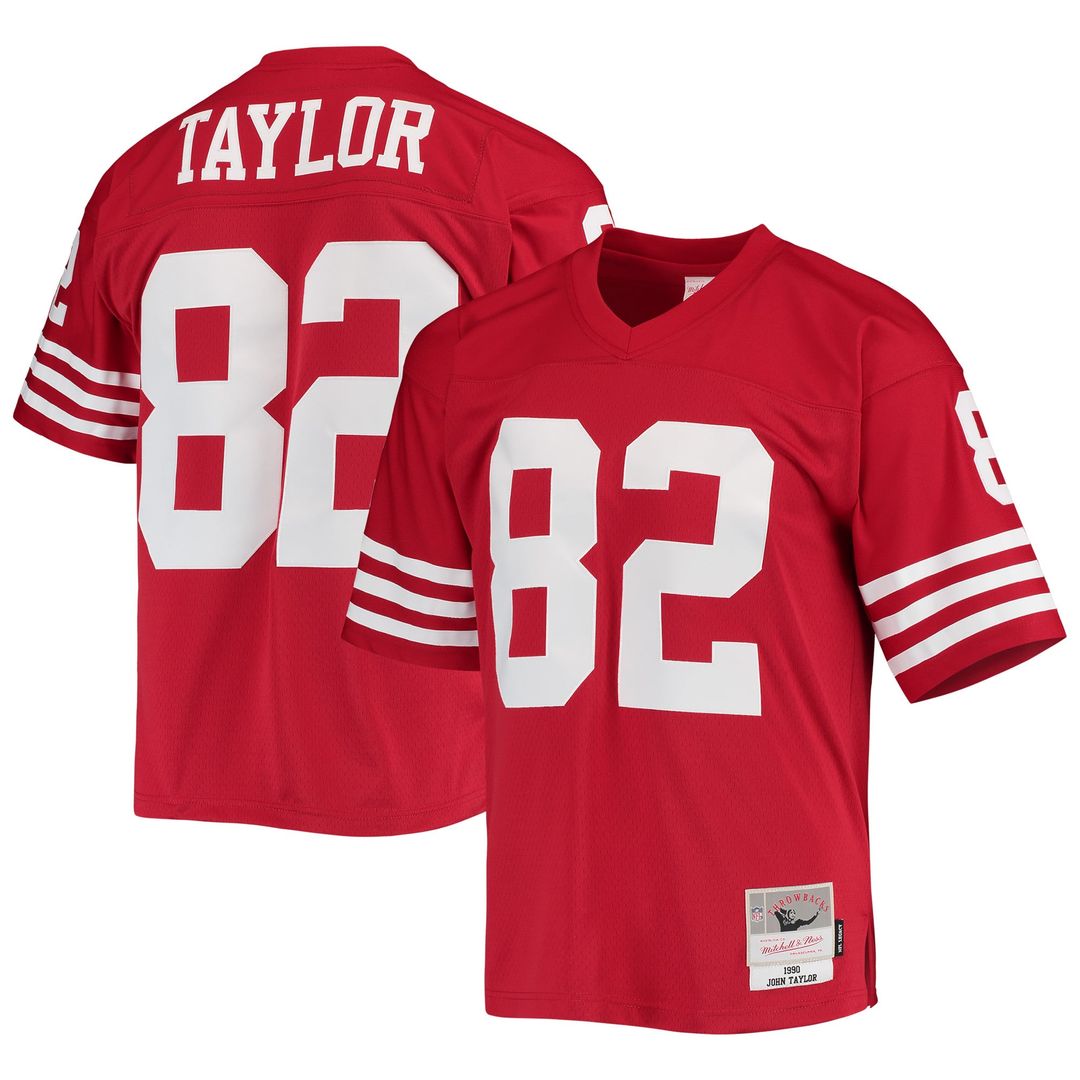 San Francisco 49ers John Taylor Mitchell & Ness Scarlet Legacy Replica Jersey product image 1, provided for visual reference