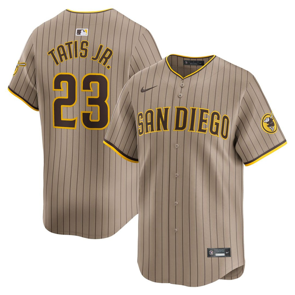 San Diego Padres Fernando Tatis Jr. Nike Tan Alternate Limited Player Jersey product image 1, provided for visual reference