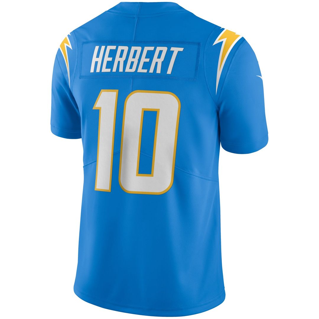 Los Angeles Chargers Justin Herbert Nike Powder Blue Vapor Limited Jersey product image 3, provided for visual reference and