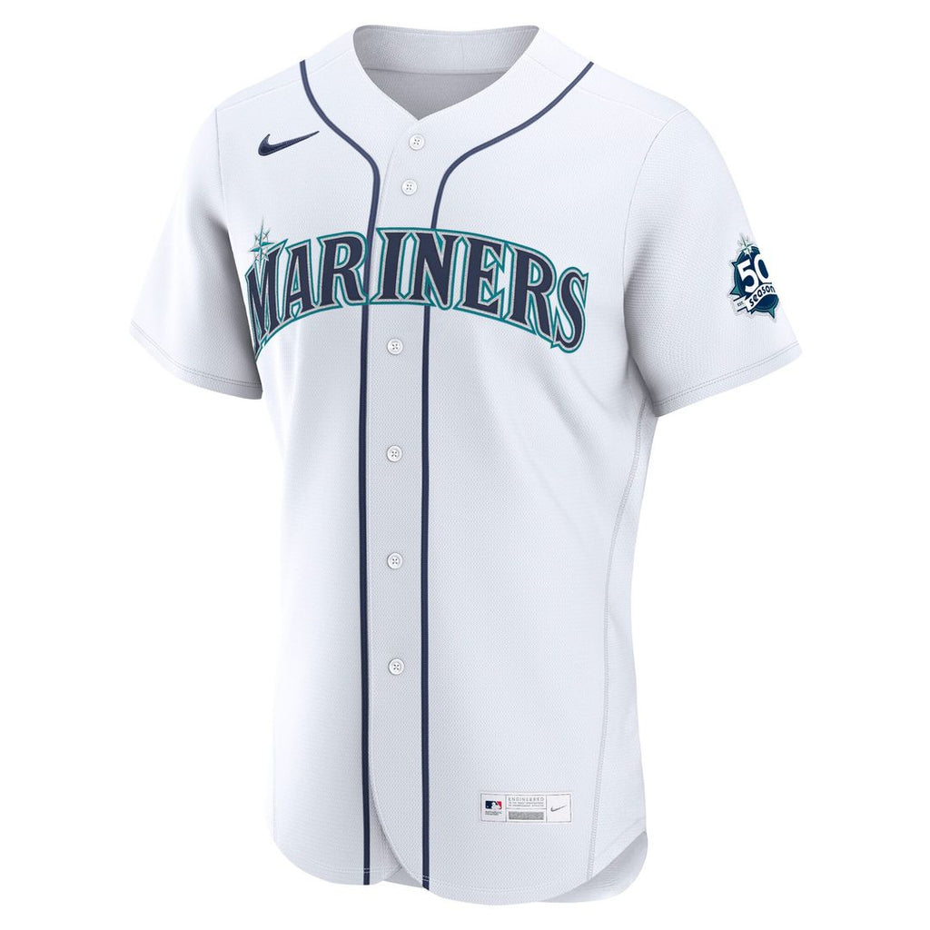 Seattle Mariners Nike White 50th Anniversary Patch Home Authentic Jersey product image 2, provided for visual reference and