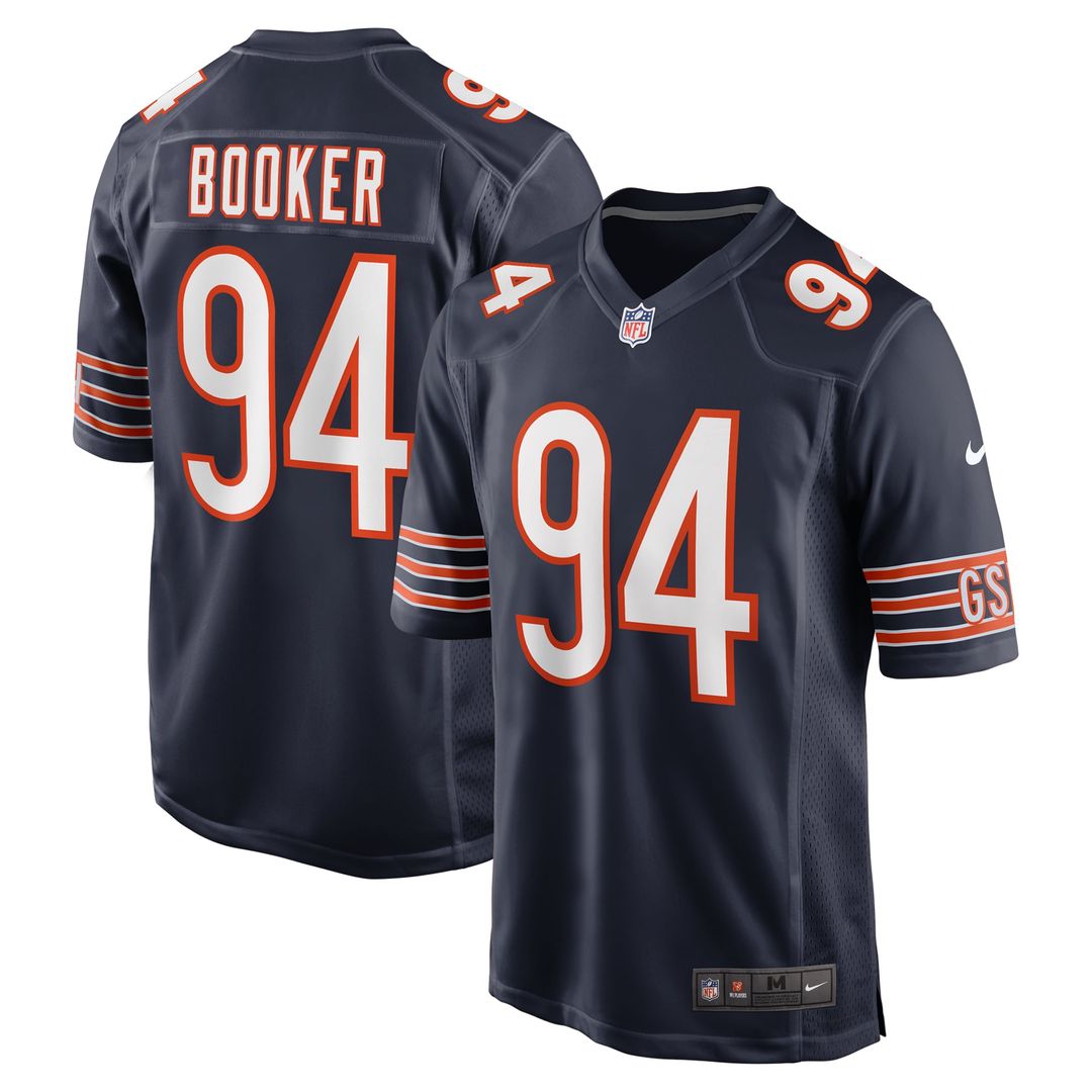 Chicago Bears Austin Booker Nike Navy Game Jersey product image 1, provided for visual reference and product detail review