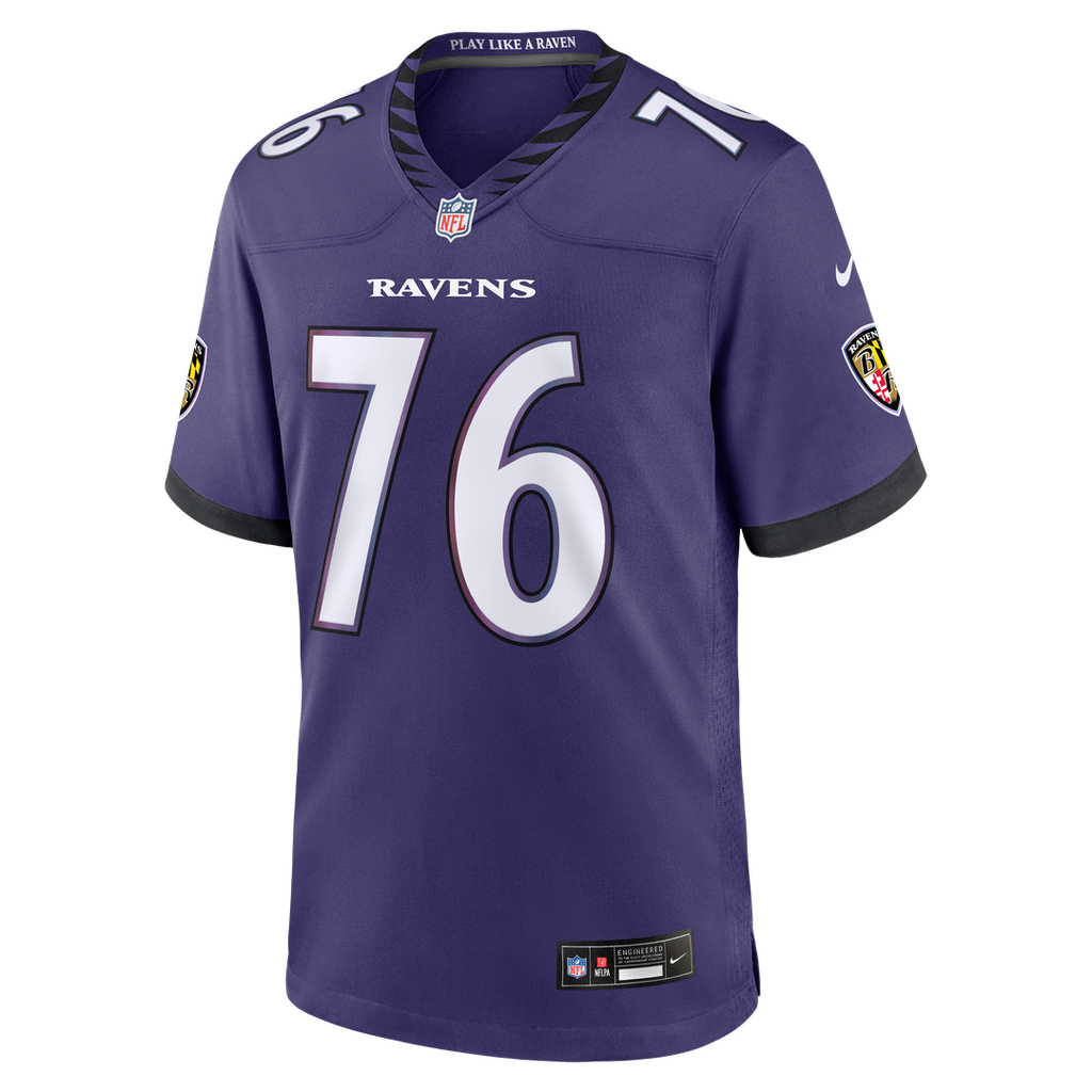 Baltimore Ravens Carson Vinson Nike Purple Team Game Jersey product image 2, provided for visual reference and product