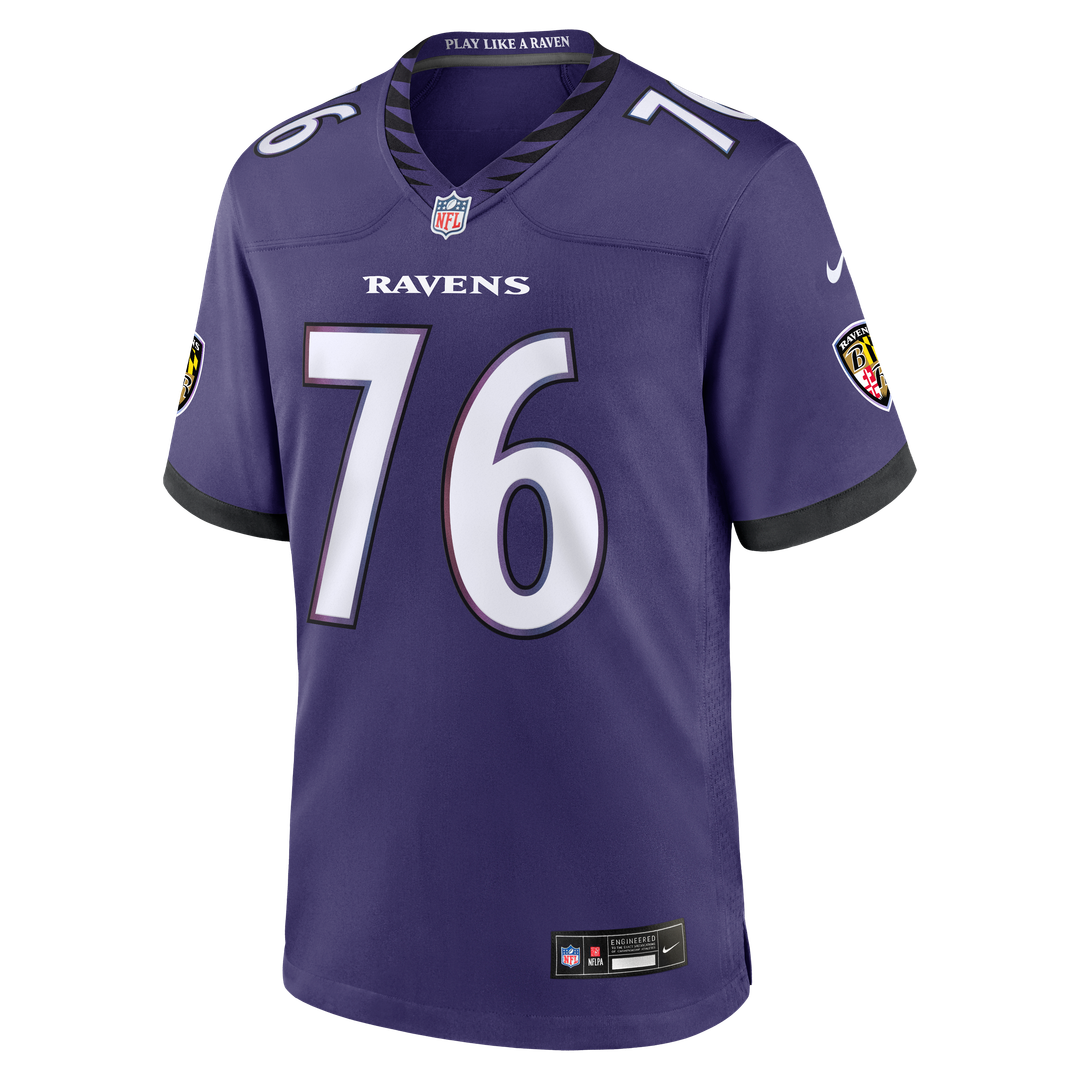 Baltimore Ravens Carson Vinson Nike Purple Team Game Jersey product image 2, provided for visual reference and product