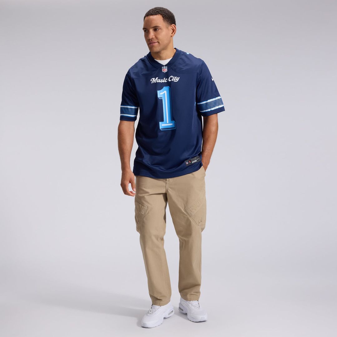 Tennessee Titans Cameron Ward Nike Navy 2026 Rivalries Collection Game Jersey product image 4, provided for visual reference