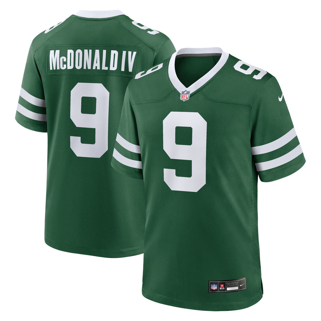 New York Jets Will McDonald IV Nike Legacy Green Team Game Jersey product image 9, provided for visual reference and product