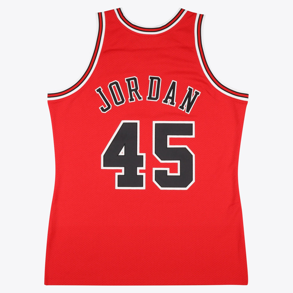Chicago Bulls Michael Jordan 1994-95 Road 45 Authentic Jersey By Mitchell & Ness - Red product image 3, provided for visual
