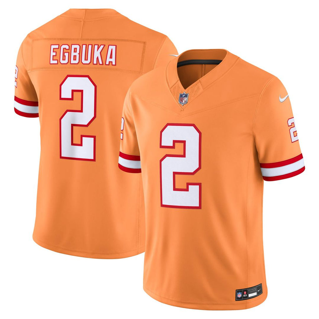 Tampa Bay Buccaneers Emeka Egbuka Nike Creamsicle Alternate Vapor F.U.S.E. Stitched Limited Jersey product image 1, provided