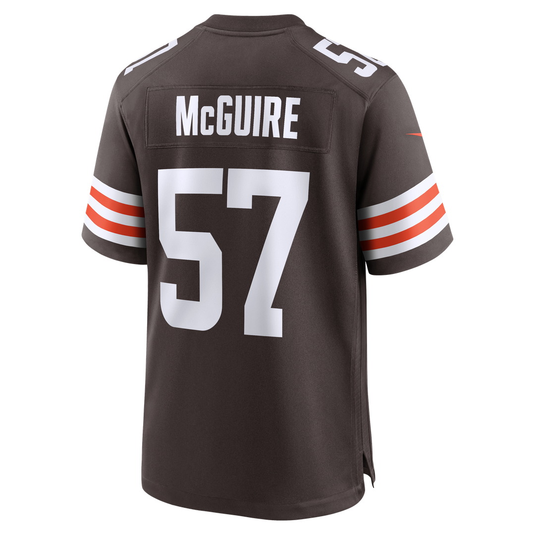 Cleveland Browns Isaiah McGuire Nike Brown Team Game Jersey product image 3, provided for visual reference and product
