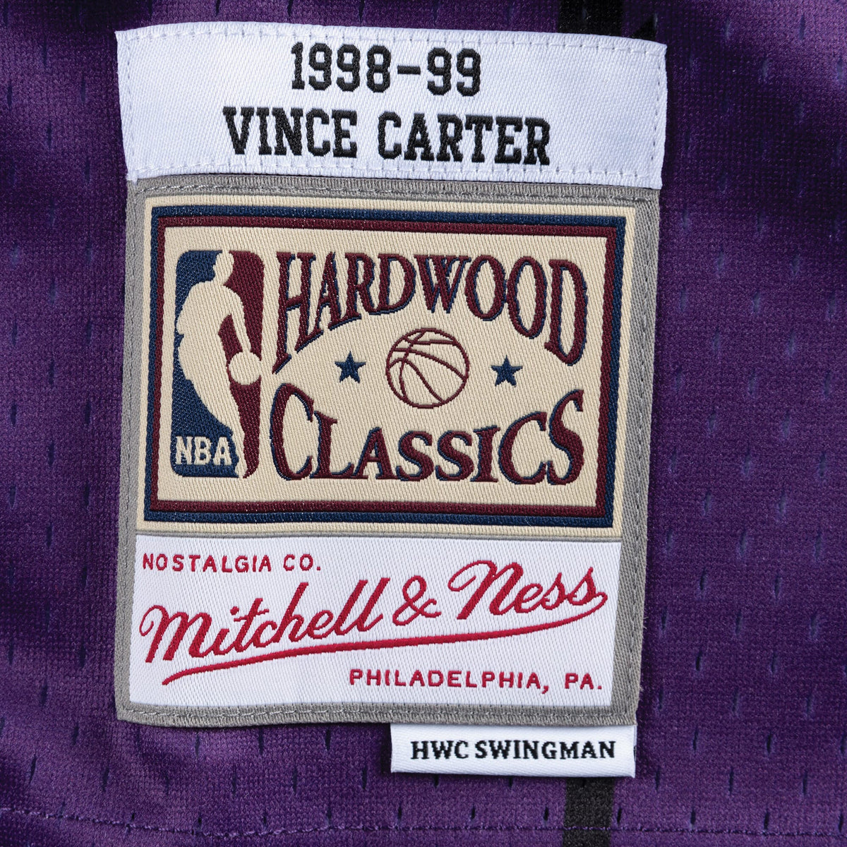 Toronto Raptors Mitchell & Ness Swingman Jersey Road Vince Carter 1998-99 product image 4, provided for visual reference and