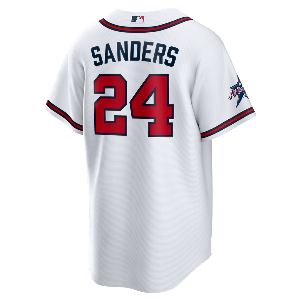Atlanta Braves Deion Sanders Nike White Home Retired Player Replica Jersey product image 3, provided for visual reference