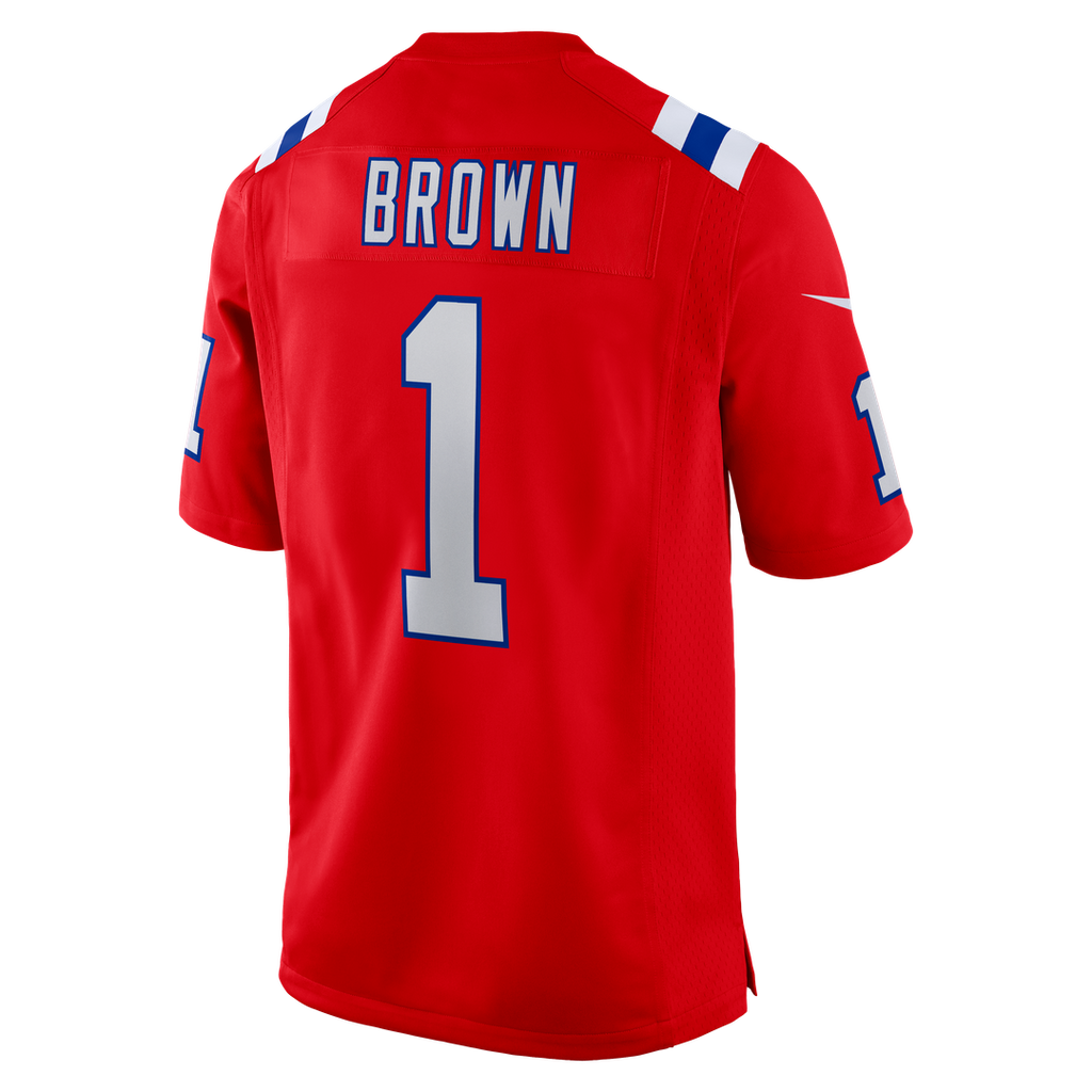 New England Patriots A.J. Brown Nike Red Game Jersey product image 9, provided for visual reference and product detail review