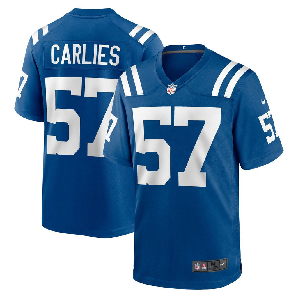 Indianapolis Colts Jaylon Carlies Nike Royal Game Jersey product image 1, provided for visual reference and product detail