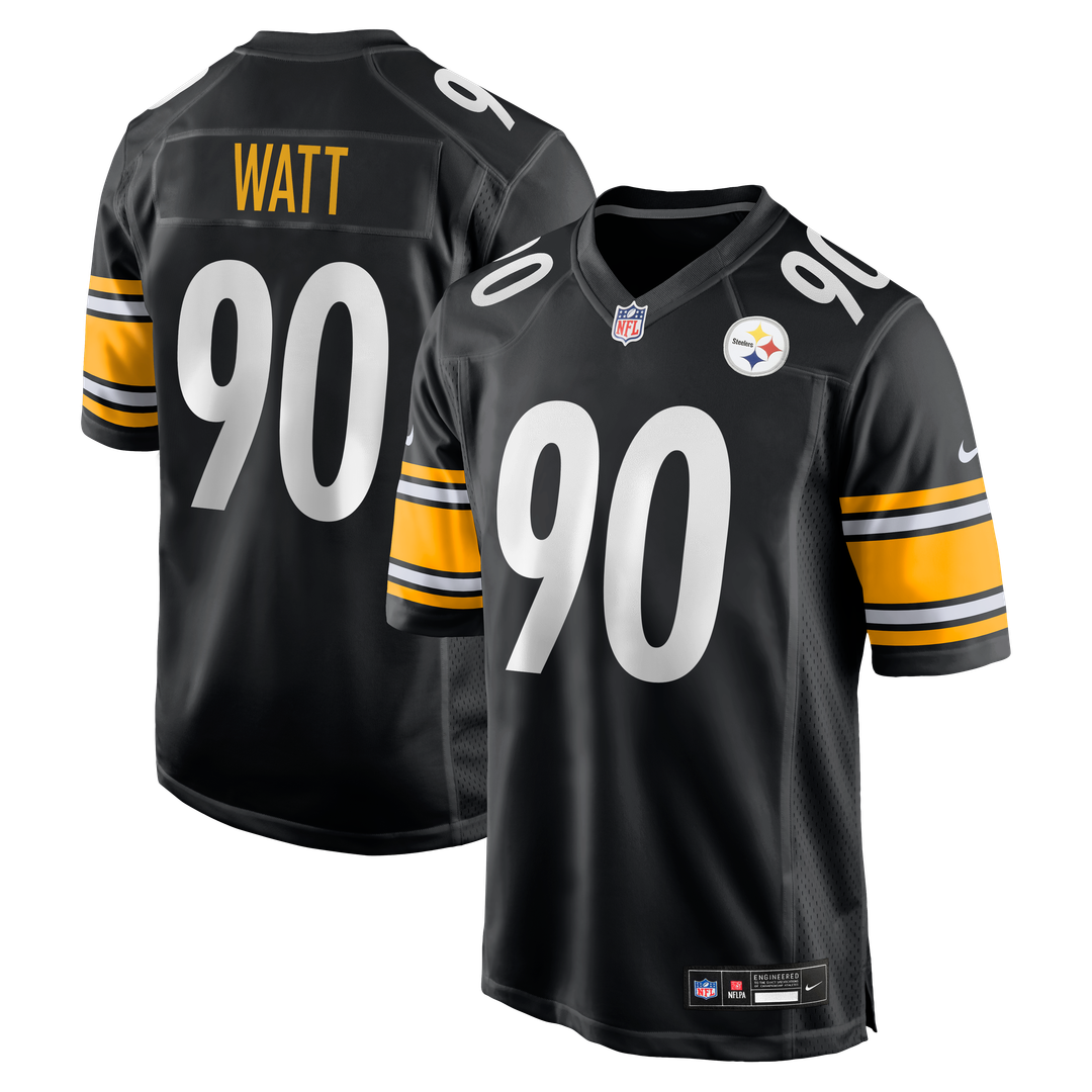 Pittsburgh Steelers T.J. Watt Nike Black Game Jersey product image 1, provided for visual reference and product detail review
