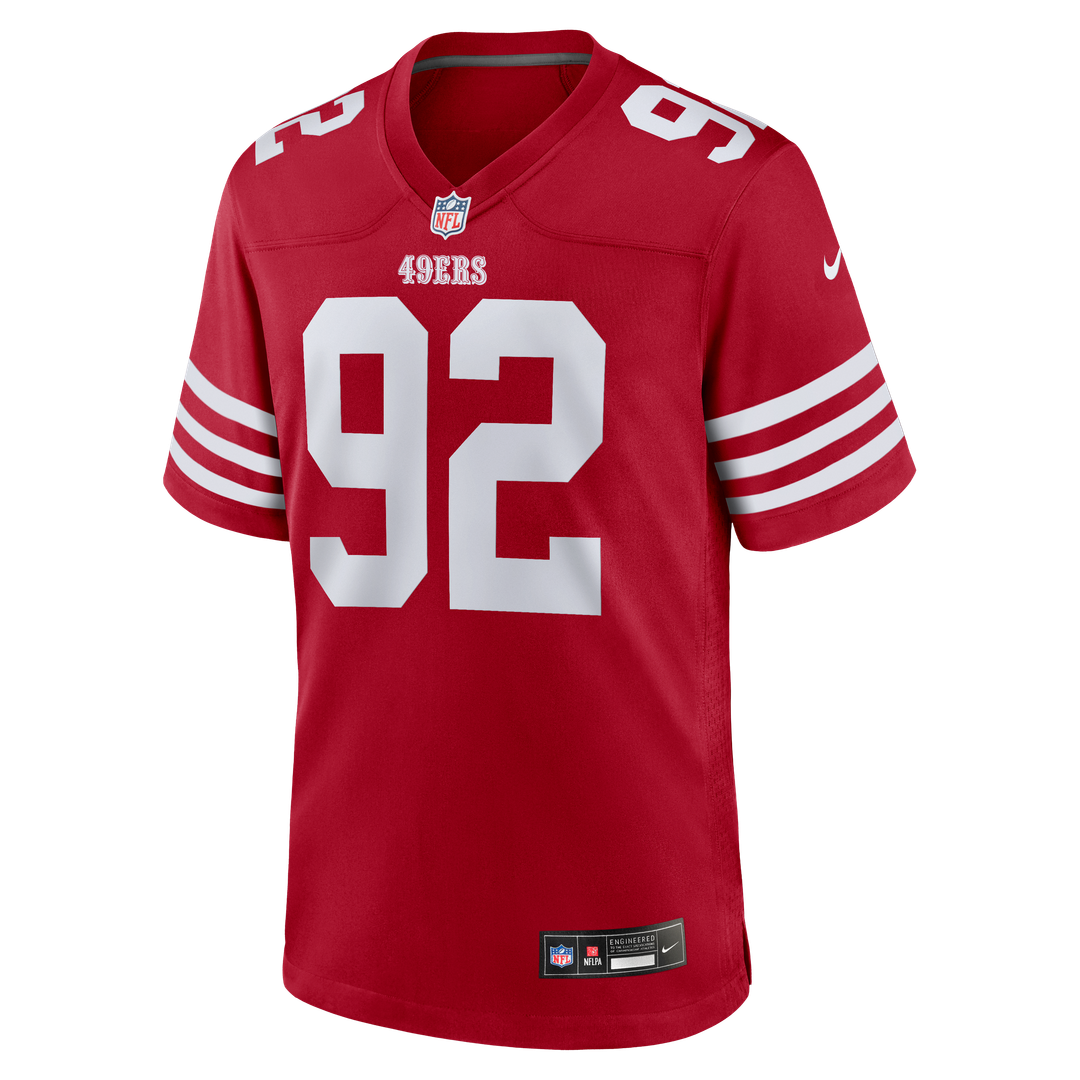 San Francisco 49ers Yetur Gross-Matos Nike Scarlet Team Game Jersey product image 2, provided for visual reference and