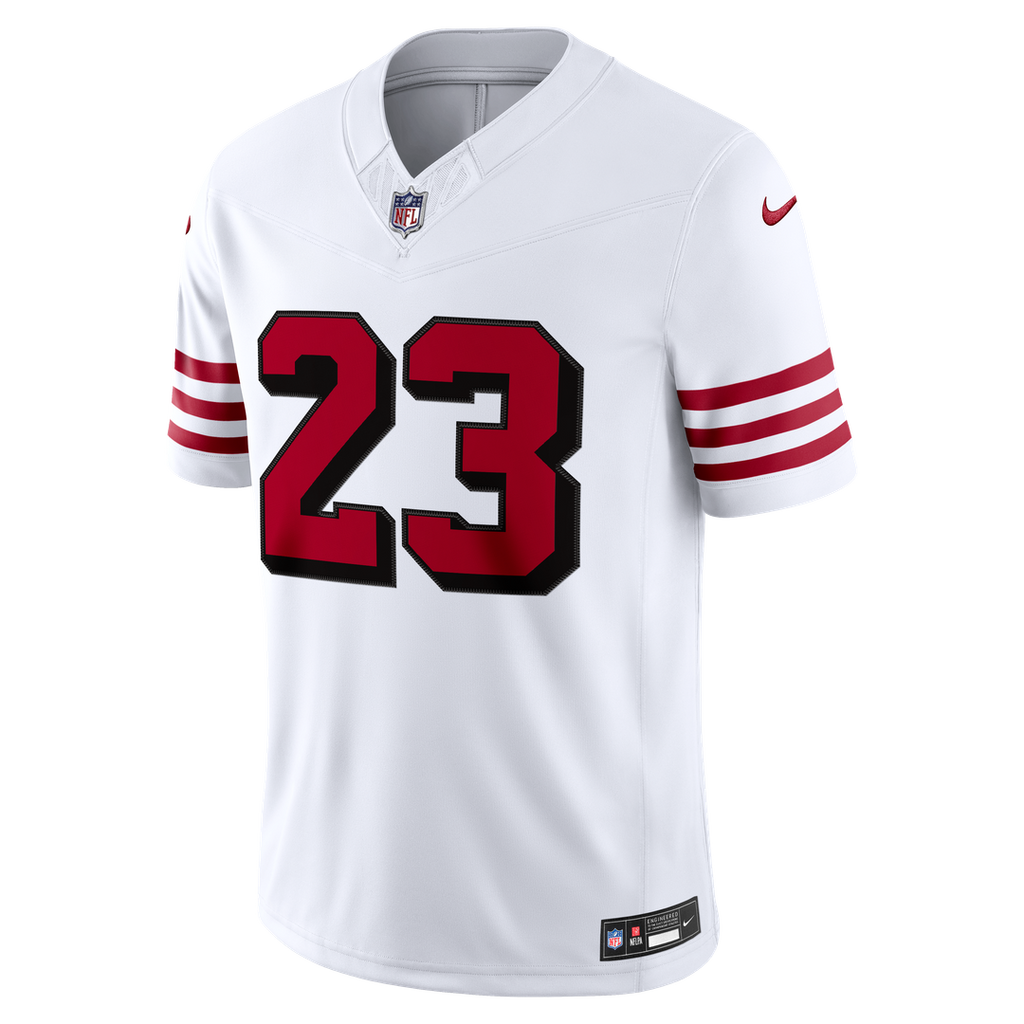 San Francisco 49ers Christian McCaffrey Nike White Alternate Vapor F.U.S.E. Stitched Limited Jersey product image 2,