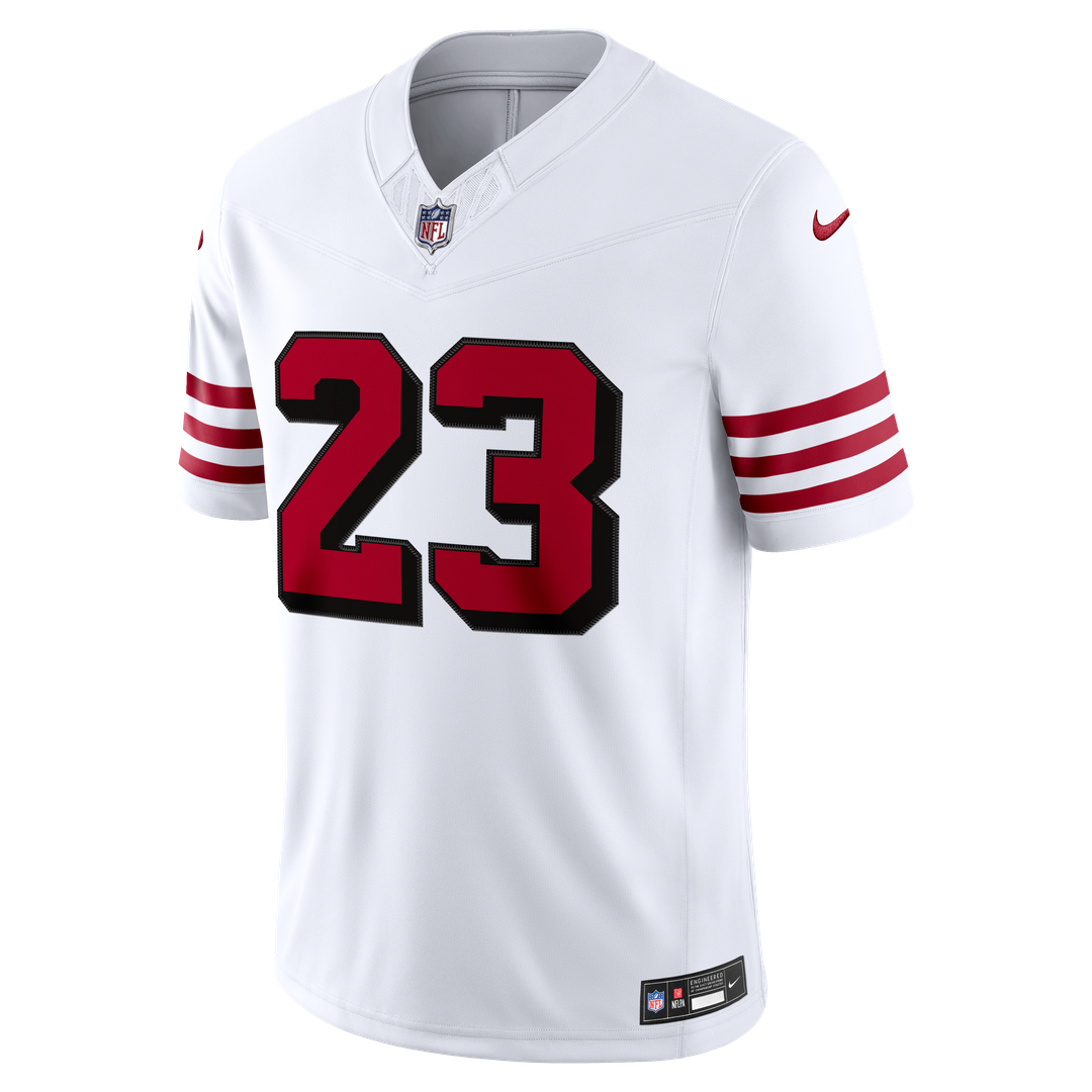 San Francisco 49ers Christian McCaffrey Nike White Alternate Vapor F.U.S.E. Stitched Limited Jersey product image 2,