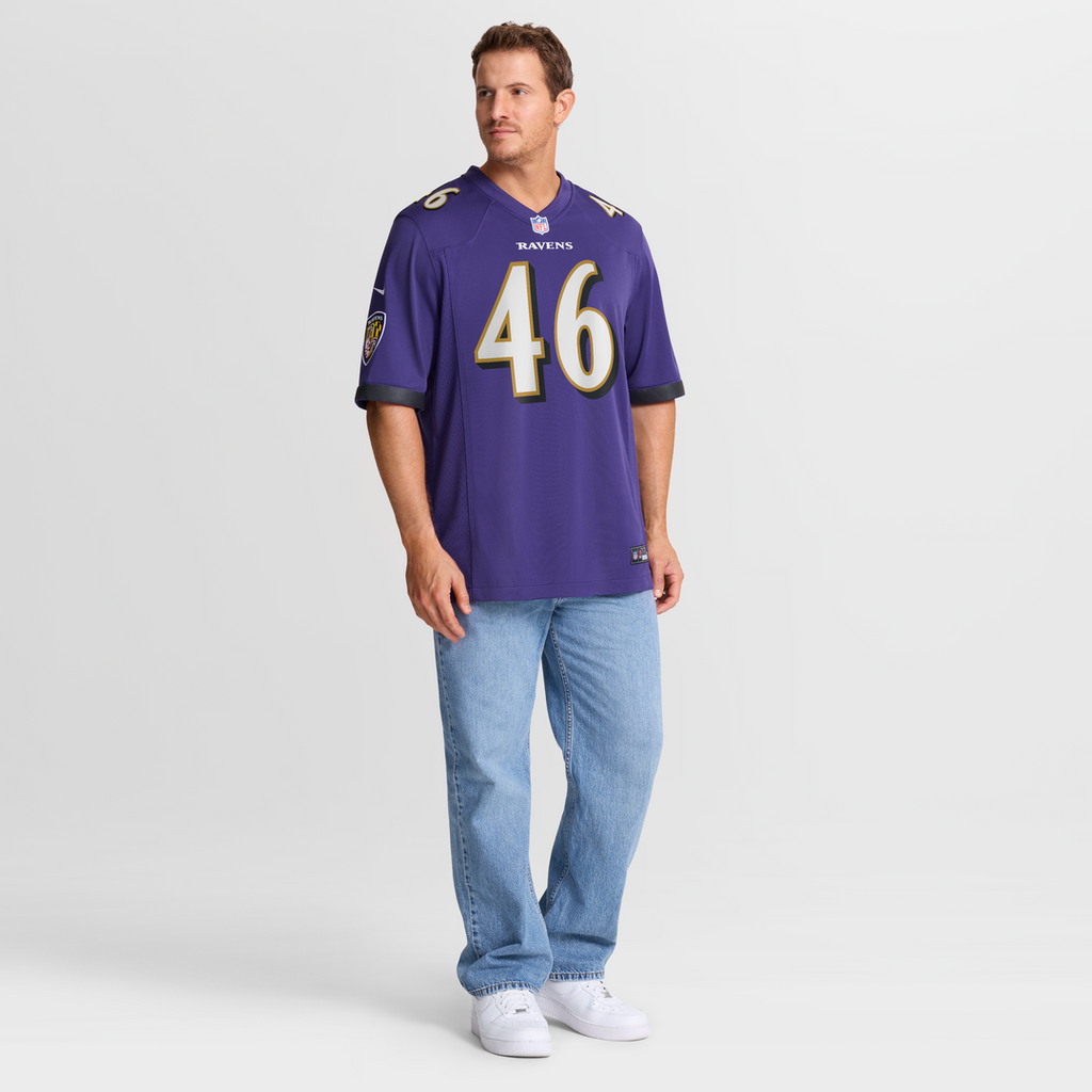 Baltimore Ravens Nick Moore Nike Purple Game Jersey product image 7, provided for visual reference and product detail review
