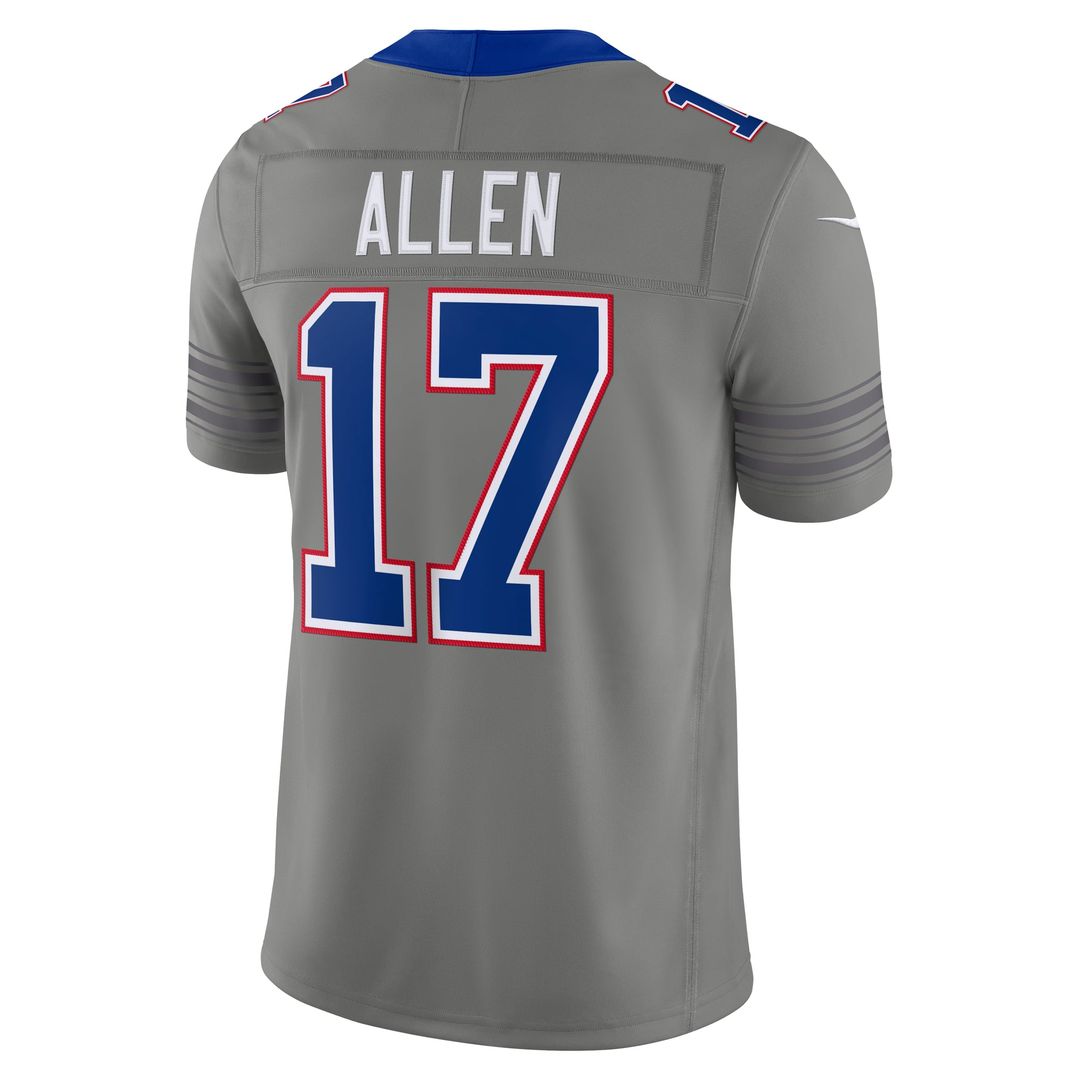 Buffalo Bills Josh Allen Nike Gray Nickel City Vapor F.U.S.E. Stitched Limited Jersey product image 3, provided for visual