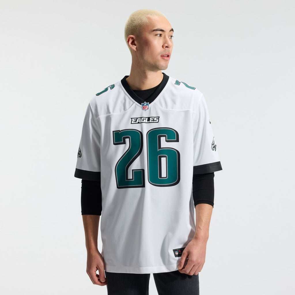 Philadelphia Eagles Saquon Barkley Nike White Game Jersey product image 2, provided for visual reference and product detail