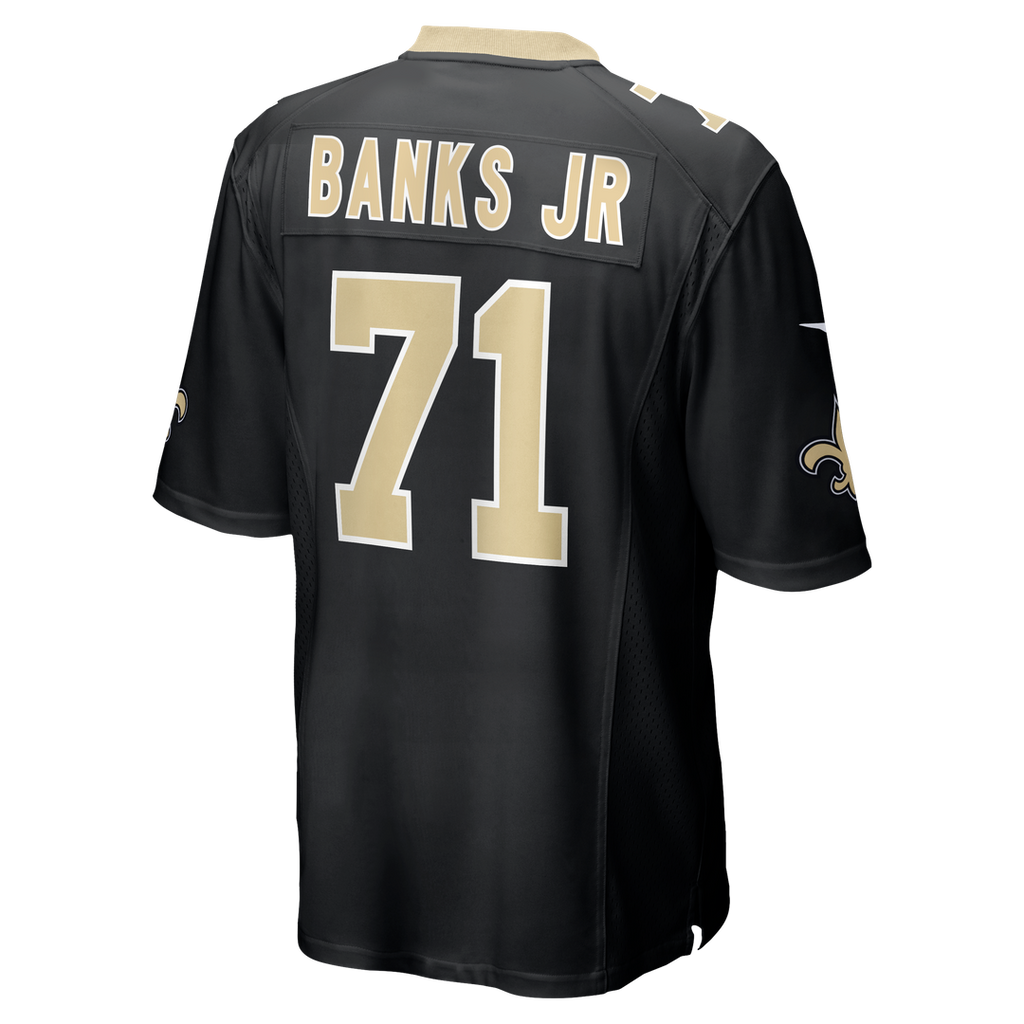 New Orleans Saints Kelvin Banks Jr. Nike Black Game Player Jersey product image 3, provided for visual reference and product