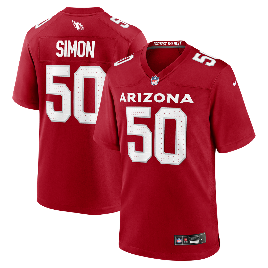Arizona Cardinals Cody Simon Nike Cardinal Team Game Jersey product image 1, provided for visual reference and product