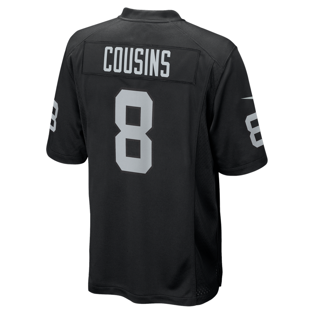 Las Vegas Raiders Kirk Cousins Nike Black Team Game Jersey product image 3, provided for visual reference and product detail