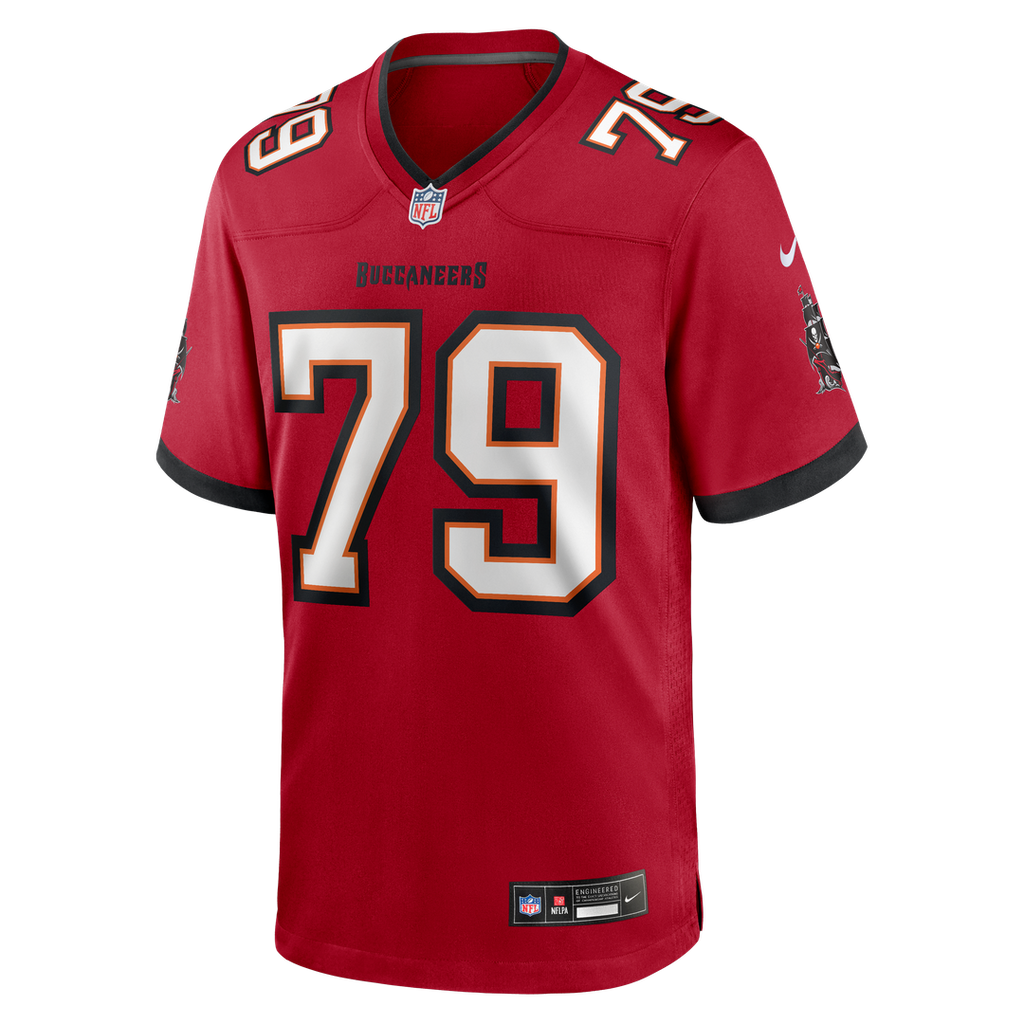 Tampa Bay Buccaneers Elijah Klein Nike Red Game Jersey product image 2, provided for visual reference and product detail