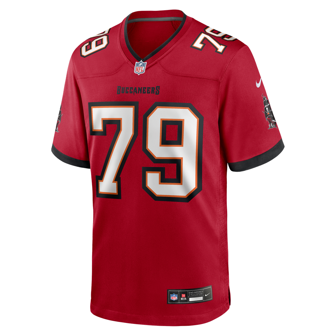Tampa Bay Buccaneers Elijah Klein Nike Red Game Jersey product image 2, provided for visual reference and product detail