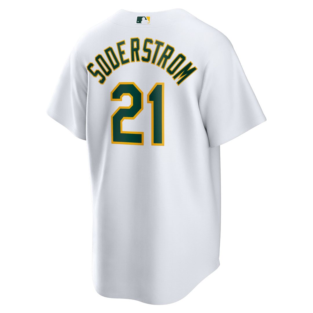 Athletics Tyler Soderstrom Nike White Home Replica Jersey product image 3, provided for visual reference and product detail