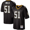 New Orleans Saints Sam Mills Mitchell & Ness Black Legacy Replica Jersey product image 1, provided for visual reference and