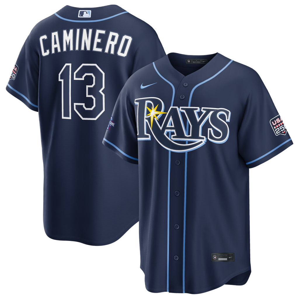 2026 All-Star Game Tampa Bay Rays Junior Caminero Nike Navy Replica Jersey product image 1, provided for visual reference