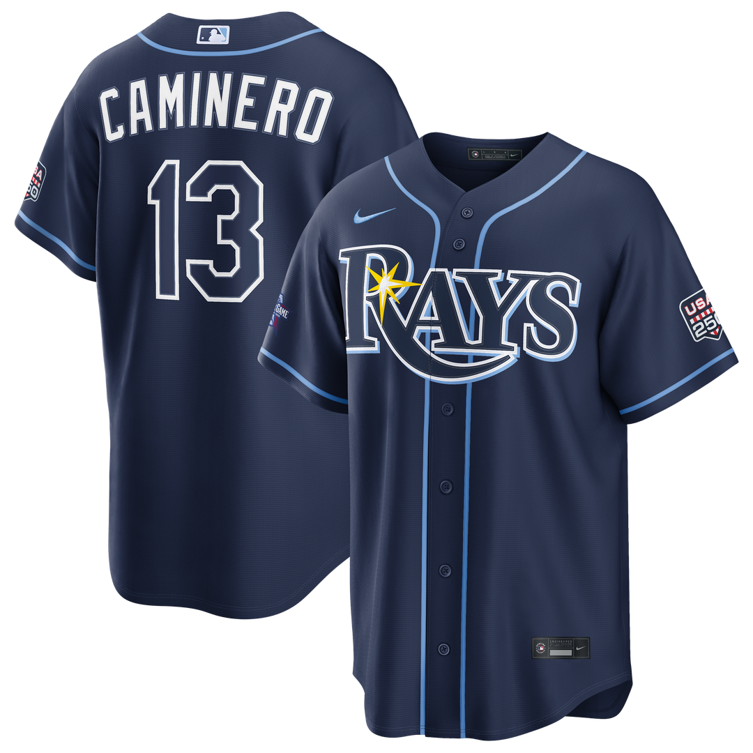 2026 All-Star Game Tampa Bay Rays Junior Caminero Nike Navy Replica Jersey product image 1, provided for visual reference