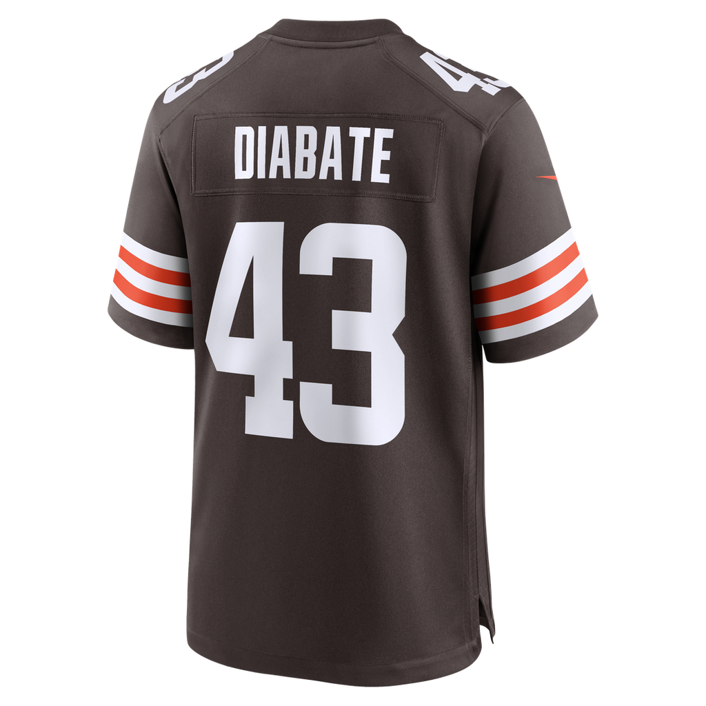 Cleveland Browns Mohamoud Diabate Nike Brown Team Game Jersey product image 3, provided for visual reference and product