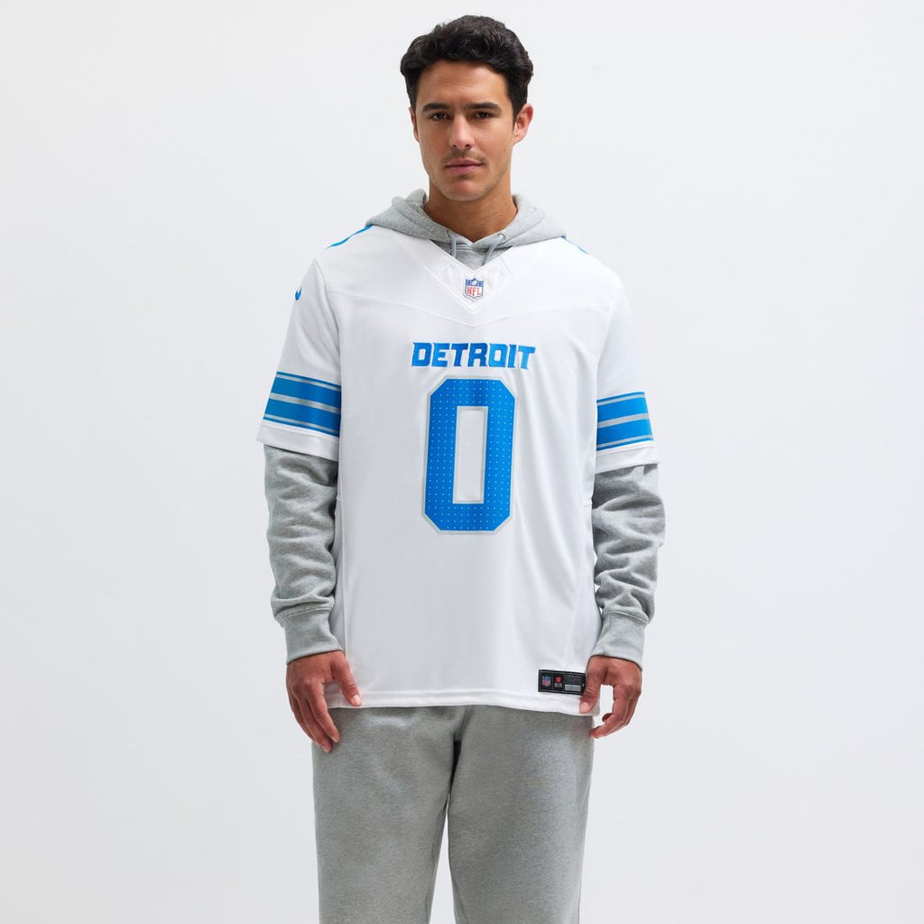 Detroit Lions Jahmyr Gibbs Nike White Vapor F.U.S.E. Limited Jersey product image 4, provided for visual reference and