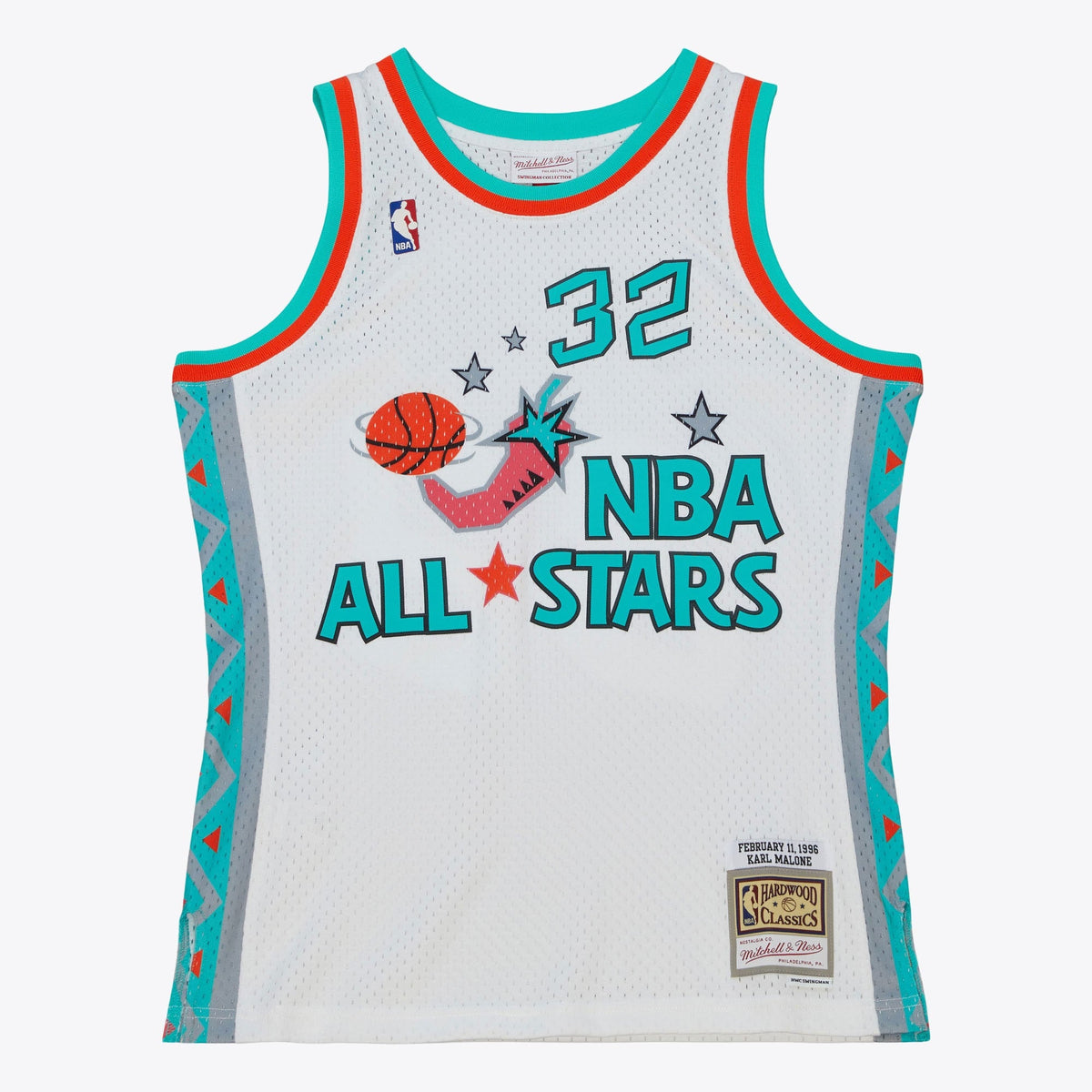 NBA Mitchell & Ness Karl Malone 1996 All-Star Swingman Authentic Jersey - White product image 3, provided for visual