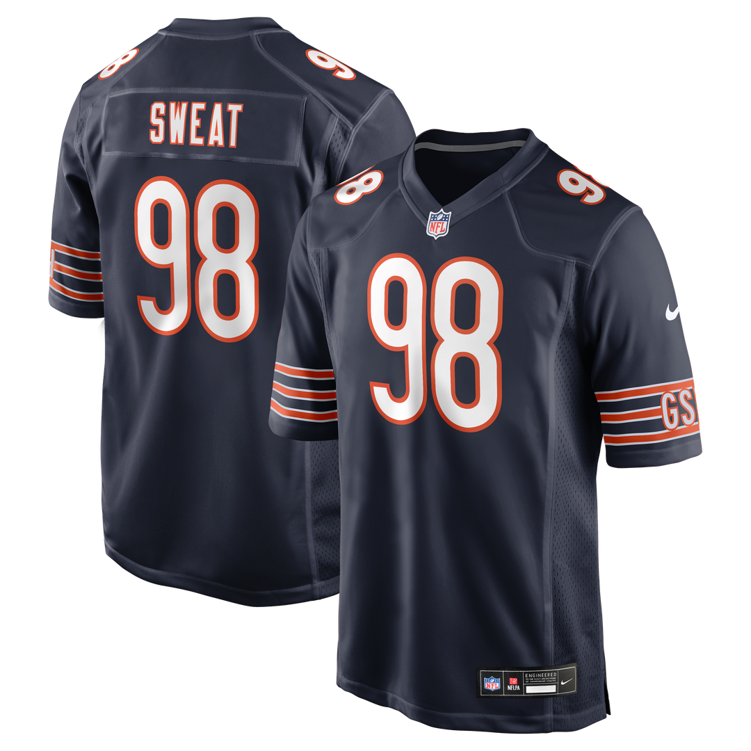 Chicago Bears Montez Sweat Nike Navy Game Jersey product image 1, provided for visual reference and product detail review