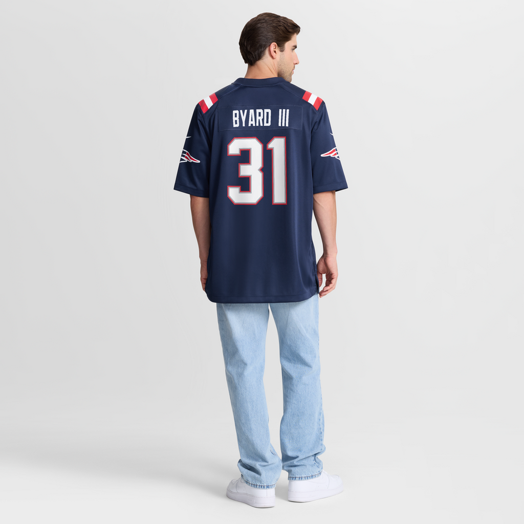 New England Patriots Kevin Byard III Nike Navy Team Game Jersey product image 3, provided for visual reference and product