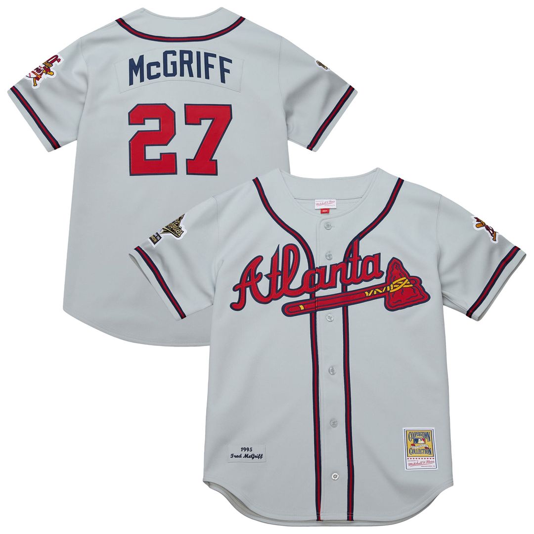 Atlanta Braves Fred McGriff Mitchell & Ness Gray 1995 Throwback Authentic Jersey product image 1, provided for visual