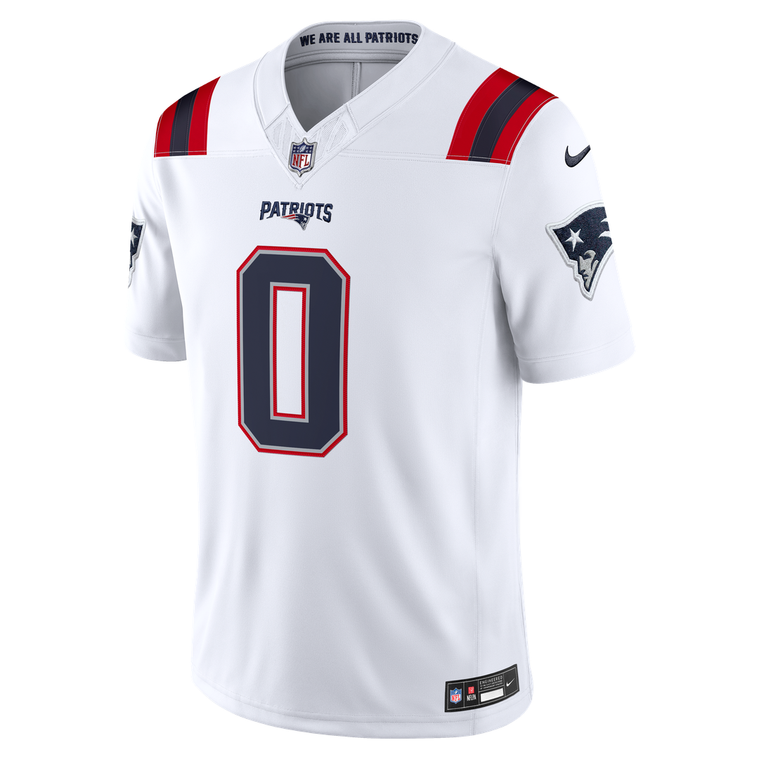 New England Patriots Christian Gonzalez Nike White Vapor F.U.S.E. Stitched Limited Jersey product image 2, provided for