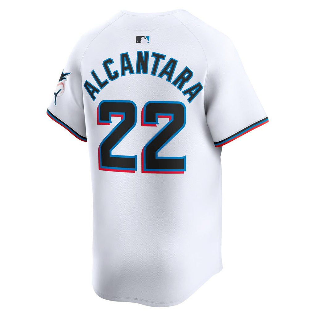 Miami Marlins Sandy Alcantara Nike White Home Limited Player Jersey product image 3, provided for visual reference and
