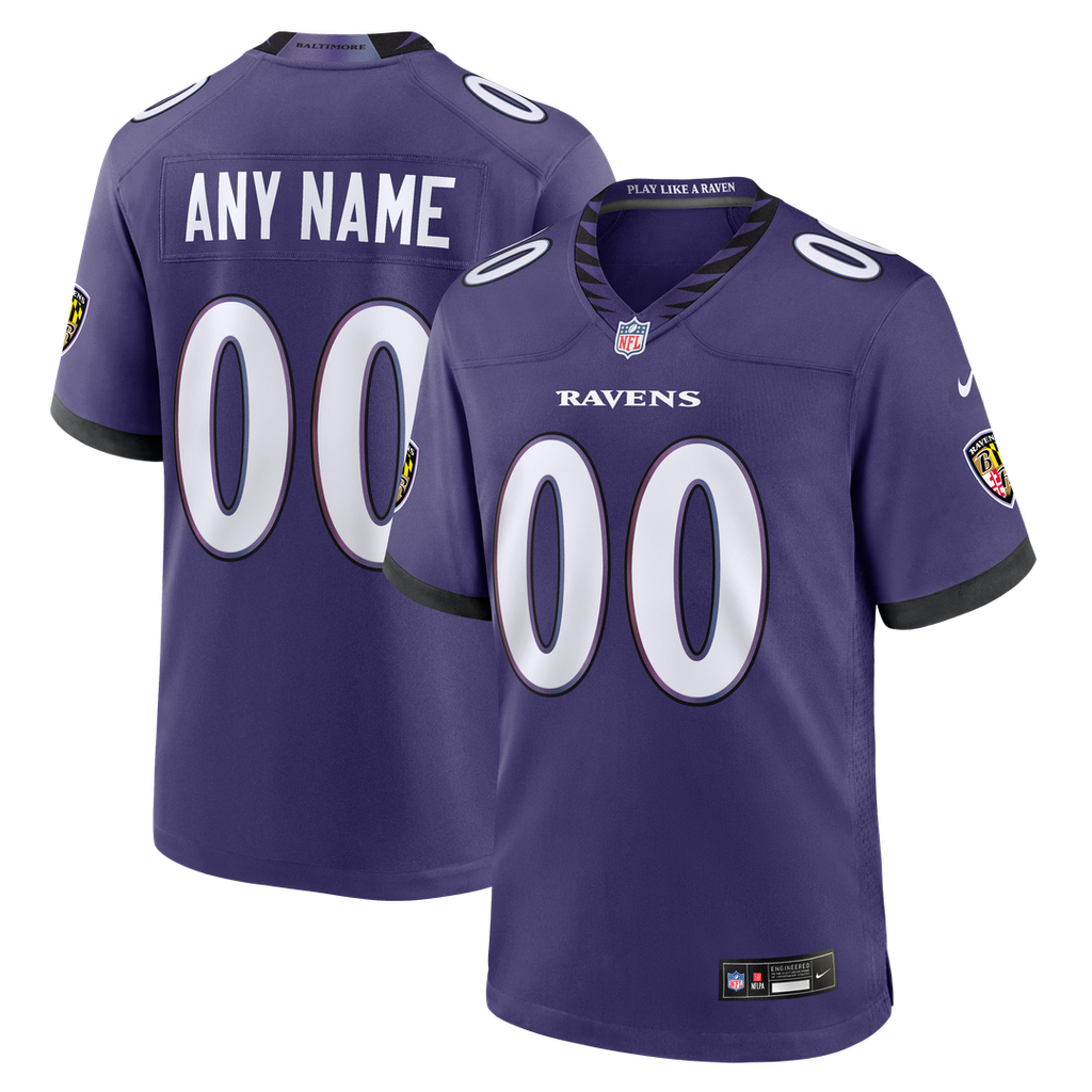 Baltimore Ravens Nike Purple Custom Game Jersey product image 1, provided for visual reference and product detail review
