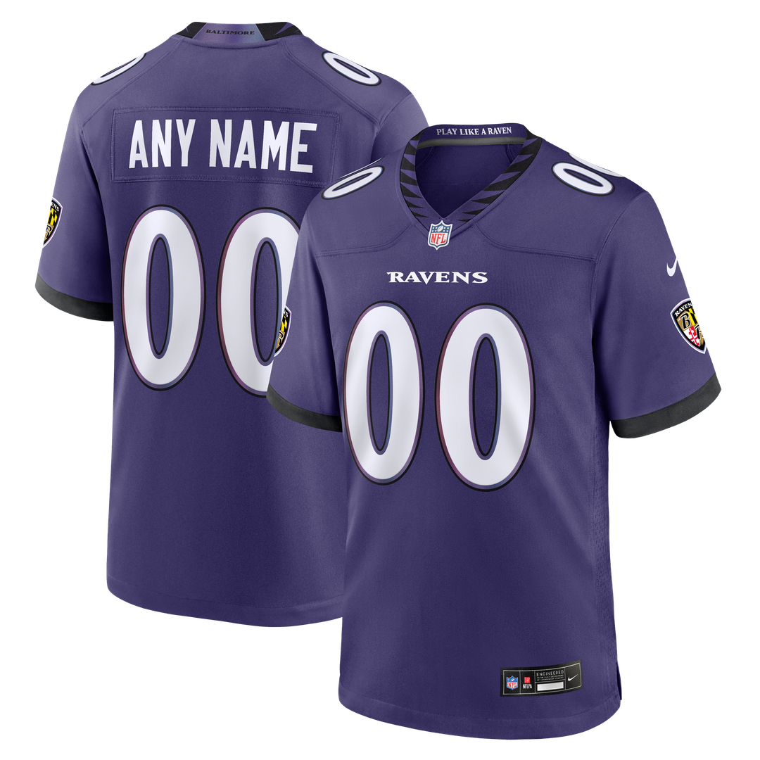 Baltimore Ravens Nike Purple Custom Game Jersey product image 1, provided for visual reference and product detail review